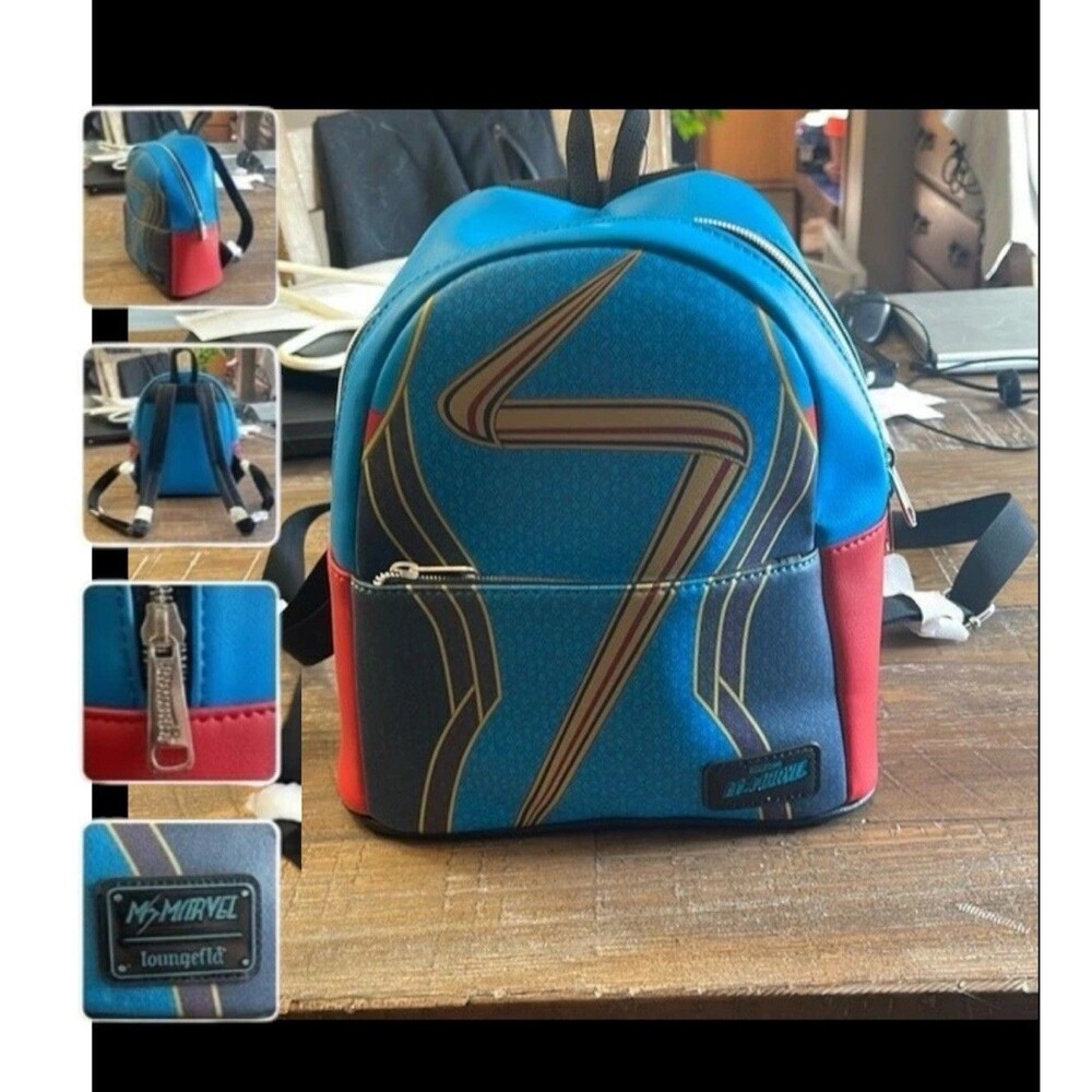 Marvel Ms. Marvel Kamala Khan Suit Mini Backpack  he bag blue faux leather